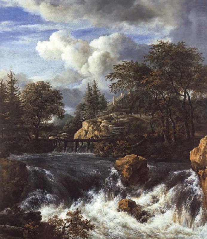 Jacob van Ruisdael A Waterfall in a Rocky Landscape china oil painting image